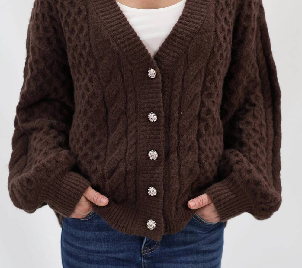 NEW UMGEE hershey button cardigan in brown